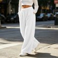 thumbnail image 6 of yillto Women's Wide Leg Fleece Lounge Pant Fuzzy Winter Cozy Warm Soft Sherpa Pajama Bottoms Sleepwear, 6 of 7