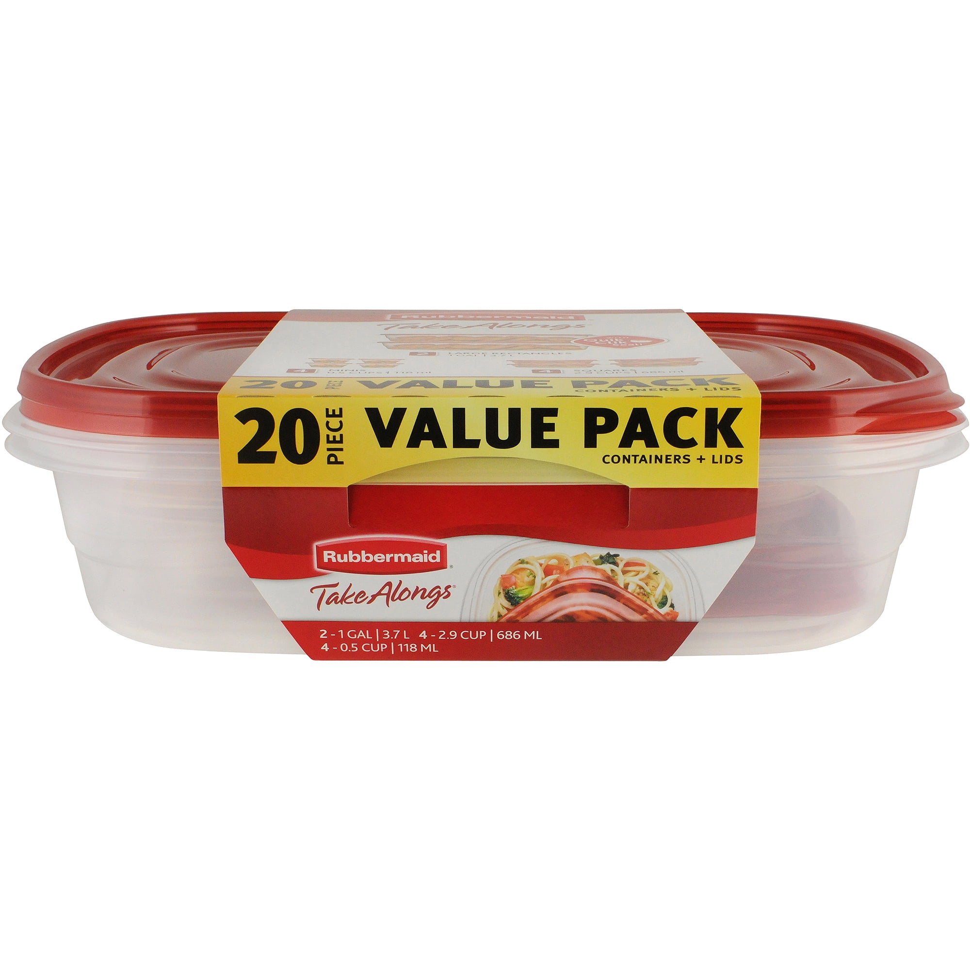 Rubbermaid FG7K75TRCHILI 4.3Cup Divided Premier Food Storage Container