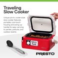 thumbnail image 4 of Presto 06011 Mijoteuse Électrique Portable Nomad de 6 Qt avec Couvercle Verrouillable, Rouge, 4 of 12