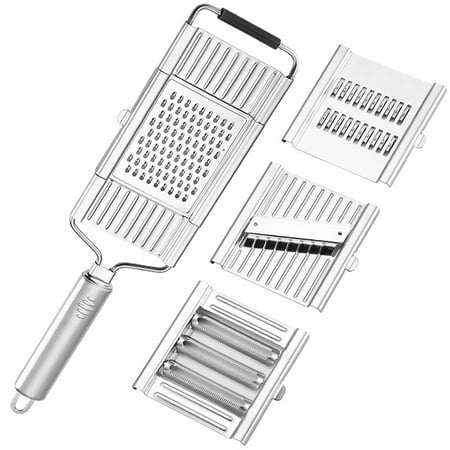

Fyjucpa Stainless Steel Vegetable Slicer Set with 4 sharp Blades Multi-Purpose Handheld Vegetable Cutter Cheese Grater Home Kitchen Accessories for Vegetables Fruits