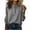 Gray, variant on Womens Cotton Linen Tops Comfy Long Sleeve Shirts Trendy V Neck Blouses Casual Daily Wear Purple