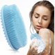 thumbnail image 1 of Cepillo de ducha de silicona de cabeza plana (azul), cepillo de ducha corporal exfoliante suave, cepillo de calabaza, cepillo para exfoliar el cuerpo, cepillo para masaje de cabeza, cepillo de champú, 1 of 5