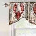 thumbnail image 5 of Marine Life Tie Up Window Valance Shell Red Lobster Coral Tie-up Valance for Kitchen Windows Adjustable Small Curtain Balloon Shades for Kitchen Bathroom Cafe 60x18inch, 5 of 9