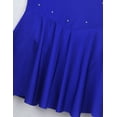 thumbnail image 6 of Vxuxlje Kids Girls Ice Skating Sparkle Diamond V-shaped Sheer Tulle Splice Leotard A-line Dress for Blue 16, 6 of 7