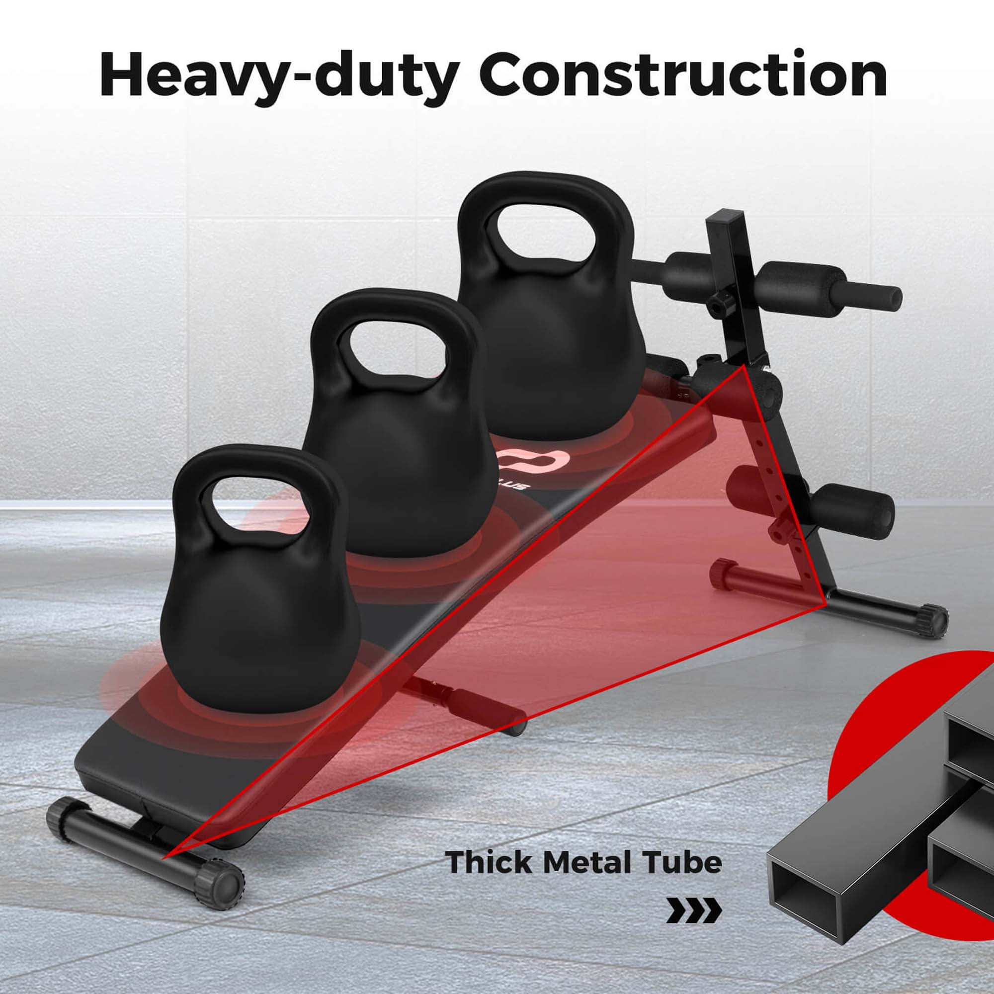 Goplus Adjustable Decline Sit Up Bench for Exercise with High Density Foam Cushioned Seat