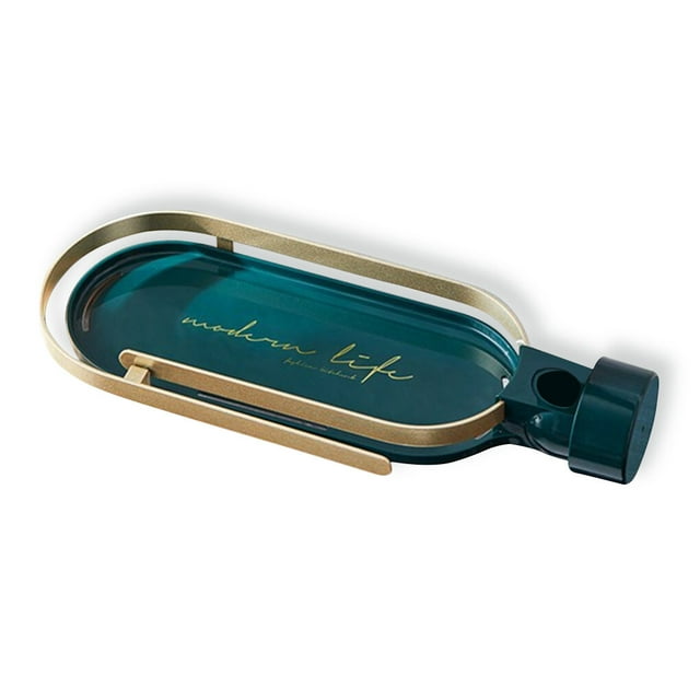 Matsuzay Soporte de esponja para baño, fregadero de cocina, estante de almacenamiento para fregar, estante de lavabo de tocador con drenaje Almacenamiento y organización del hogar verde