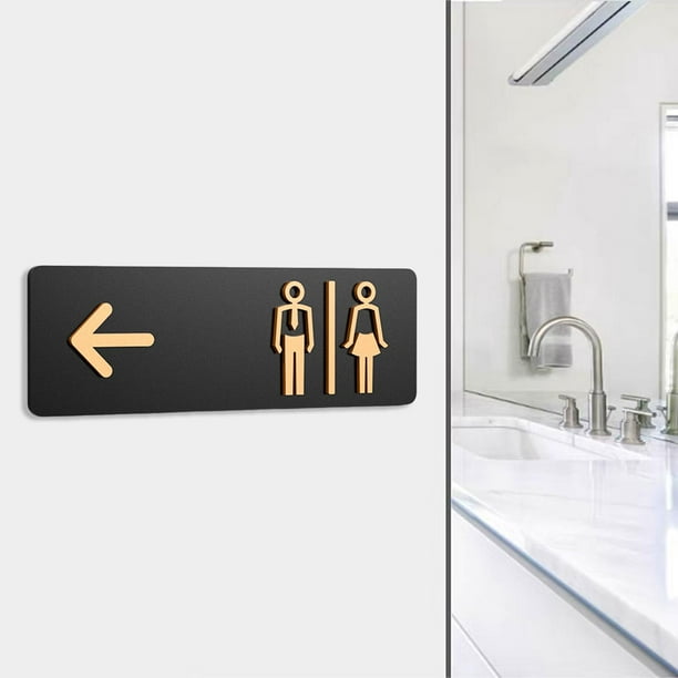 Letrero de baño para baño, letrero para puerta de baño para hombres y mujeres, indicador de baño para edificios de oficinas comerciales, peluquerías, Tipo C