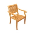 thumbnail image 2 of 5-Piece Teak Dining Set: 52" Round Table + 4 Arbor Stacking Arm Chairs, 2 of 6