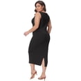 thumbnail image 3 of DARING DIVA Women's Plus Size Sleeveless Square Neck Midi Tank Dress 2X Black, 3 of 7