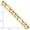 thumbnail image 4 of Solid 14K Yellow Gold 7mm Concave Open Figaro with Lobster Lock Chain - 22", 4 of 8