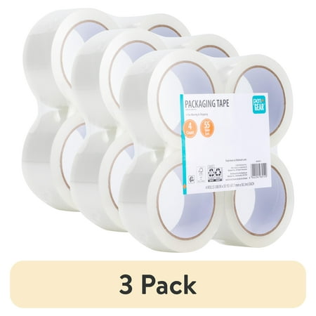 (3 pack) Pen+Gear Packing Tape, Clear, 1.88 in x 55 Yds, 4 Rolls