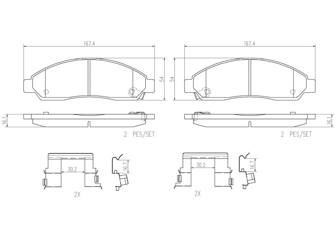 Brembo P34005N NAO BRAKE PADS Fits select: 2004-2008 CHEVROLET COLORADO, 2004-2008 GMC CANYON