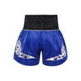 thumbnail image 2 of Doomiva Men's Drawstring Boxing Trunks for Training Punching, Sparring Fitness Gym Kickboxing Shorts Royal Blue M, 2 of 7