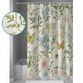 thumbnail image 3 of 54x78 Inch Shower Curtain Decorative Colorful Spring Floral Bathtub Bath Curtains Fabric Waterproof Bathroom Decor Summer Flowers Butterflies Small Stall Shower Curtain Set with 12 Hooks, 3 of 6