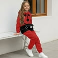 thumbnail image 4 of Uorisanigo Kids Sweat Suit Set, 2-Piece Graphic Printed Big-Eyed Red Ladybug Hoodie & Sweatpants Outfit for Boys Girls, Pullover Top and Jogger Pants Outfit Casual Clothes, 4 of 7