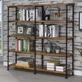 thumbnail image 2 of Analiese 63-inch 4-shelf Double Bookshelf Rustic Nutmeg, 2 of 9