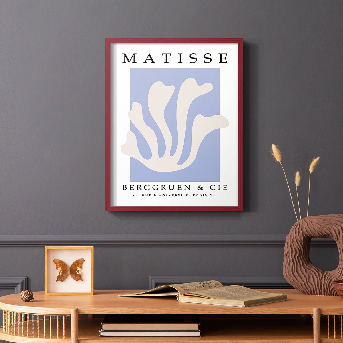 Matisse CCCXLVII in Red Solid Wood 11 x 14 Framed Print