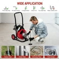 thumbnail image 5 of 75 Ft x 3/8 In Electric Hydraulic Drain Cleaning Machine with Auto-Feed Sewer Snake Auger – 200W Motor, 8 Cutter Heads, Foot Switch – Fits 1"-4" Pipes, Professional Clog Remover for Home & Commercial, 5 of 7