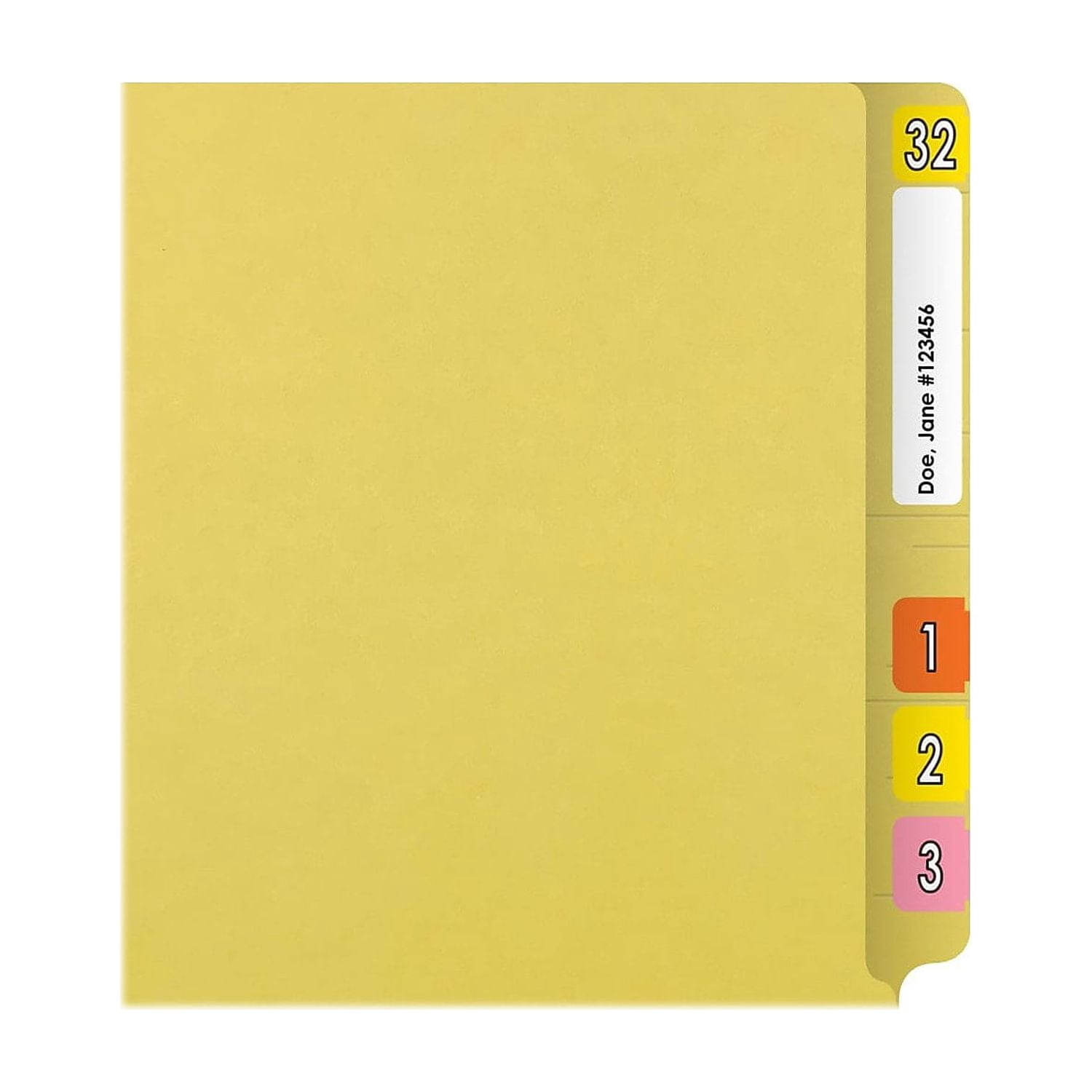 Medical Arts Press Reinforced End Tab File Folder Straight Cut Letter-Size Yellow 50/Box