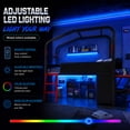 thumbnail image 5 of Leumius Twin Size Low Loft Bed with Side Desk and Usb Ports, Gaming Style Metal Loft Bed with Led Lights, Storage Cabinets and Chic Canopy Design for Bedroom Guests Black, 5 of 9