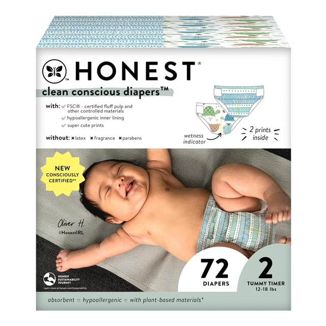 Pañales The Honest Company Clean Conscious Turtle, talla 2