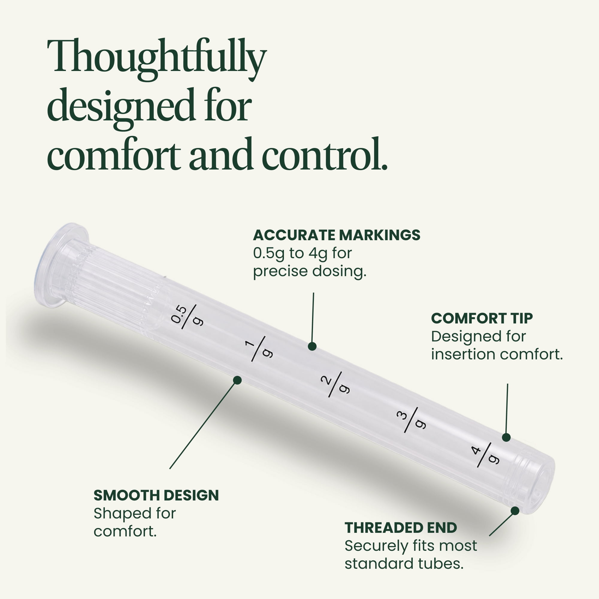 NewLife Naturals Disposable Vaginal Cream Applicators: Threaded End Applicators for Preseed, Estrace, Premarin, Estrogen, Cream Products - With Dosage Markings - 100