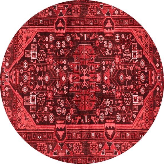 Ahgly Company Indoor Round Persian Red Traditional Area Rugs, 3' Round