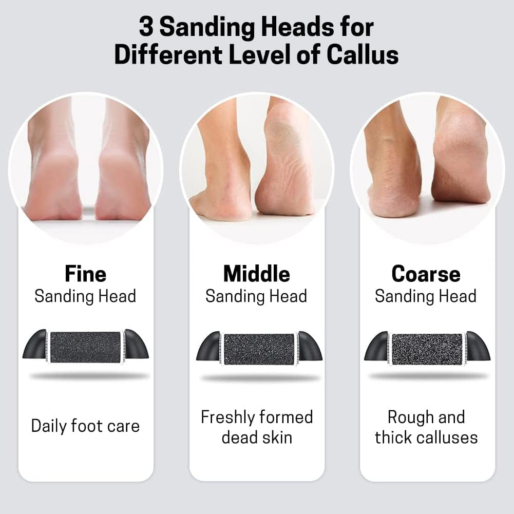 Electric Foot Callus Remover 14 in 1 Rechargeable Foot File Pedicure Kit Foot Care Tool with 3 Rollers LED Battery Display, Foot Cleaner Set for Cracked Heel Calluses