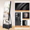 thumbnail image 5 of Giantex Freestanding Jewelry Cabinet, Jewelry Makeup Storage Organizer, Mobile Jewelry Armoire, Black, 5 of 8