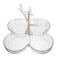 thumbnail image 6 of FRCOLOR Divided Serving Tray Multi-Functional Fruit Plate with Fork Plastic Snack Tray for Chips and Dip Veggies Snacks Fruits Candy Organizer, 6 of 8