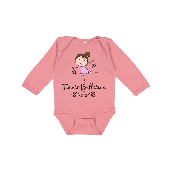 Inktastic Future Ballerina Girls Dance Girls Long Sleeve Baby Bodysuit