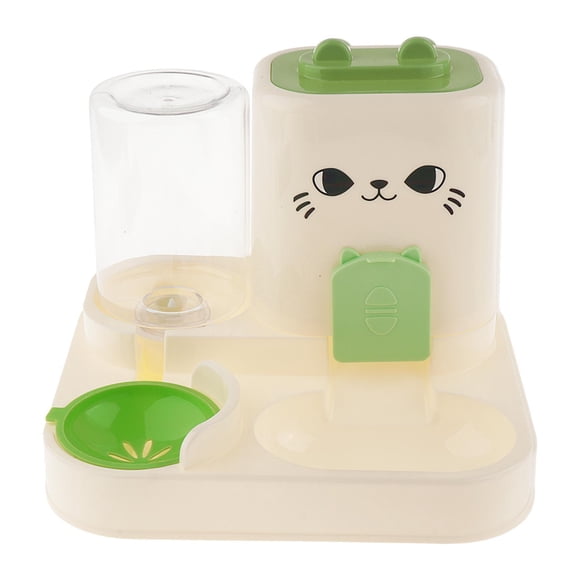 Comedero automático 2 en 1 para mascotas, bebedero y dispensador de comida desmontable. Compacto. Verde