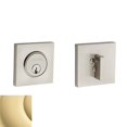 thumbnail image 1 of Baldwin 8220031 Contemporary Square Single Cylinder Deadbolt, Non-Lacquered Brass, 1 of 1