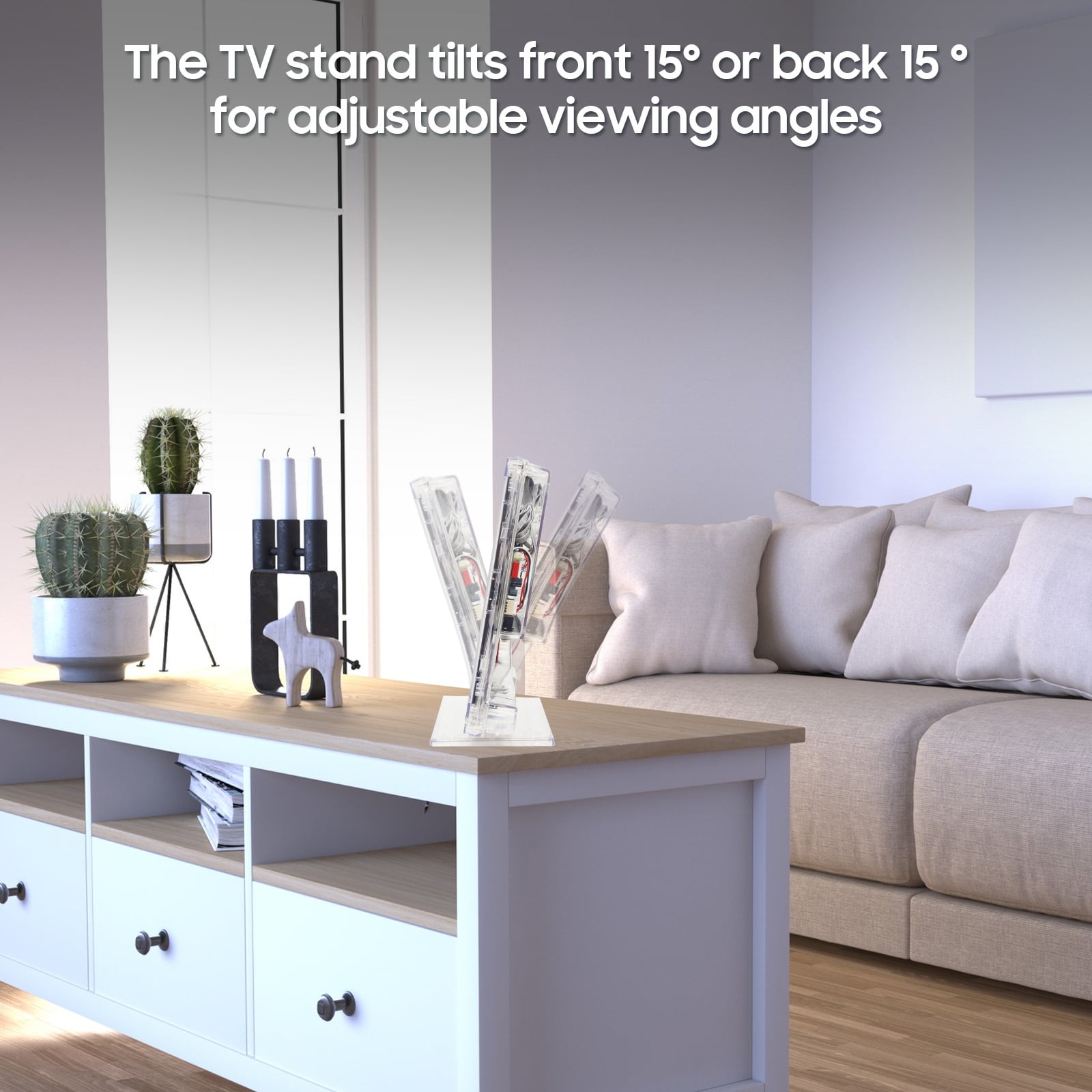 "GOTHOT 13"" Transparent 1080P LED TV with Clear Remote, Earphone, Built-in FM Radio"