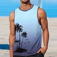 thumbnail image 2 of XIAOCHA Tree Print Tank Top For Men Round Neck Sleeveless Gradient Casual Beach Vest, 2 of 4