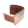 American Flag Men's Wallet USA Stars and Stripes Leather Style Billfold