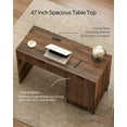 thumbnail image 5 of EYYTHUNG 47" Fluted Executive Desk, Modern Wood Home Office Desk with Charging Station, Drawer & Cabinet, Computer Writing Desk, 5 of 6