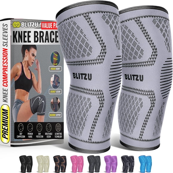 Rodilleras de compresión para mujer y hombre, paquete de 2, para aliviar el dolor, correr, entrenar y practicar deportes. Rodilleras para ligamentos cruzados anteriores (LCA), desgarro de menisco, art