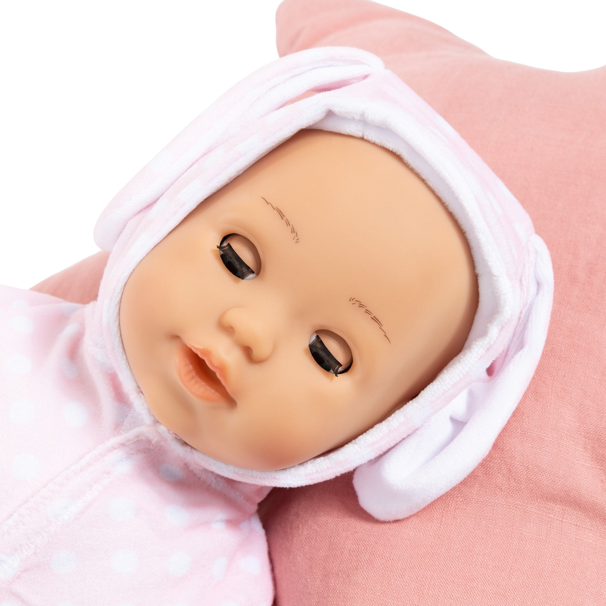First Words Baby: Anna Pink Bunny 24 Sounds 15" Doll - Pacifier+Bottle, Sleeping Eyes, Press Tummy For Sounds, Ages 3+