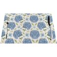 thumbnail image 3 of Spring Floral Placemats 12x18 Inches Set of 4 Blue Hydrangea Flower Decorative Rectangle Table Mats Summer Floral Linen Place Mats for Home Kitchen Party Dining Table Decor, 3 of 6