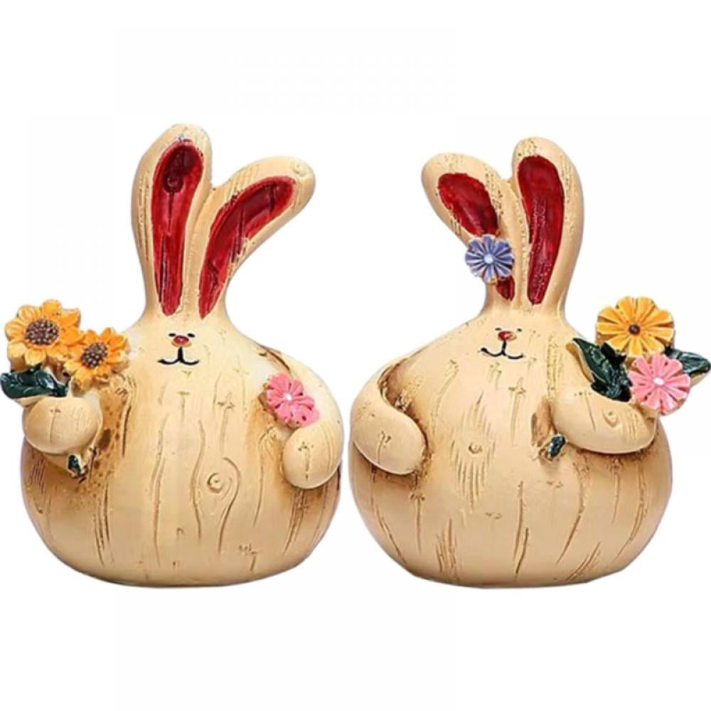 Spring bunny couple ornaments  Easter gifts Easter bunny 