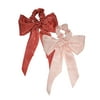 Kitsch Satin Hair Scarf Scrunchies - Hair Ribbons for Women | Ribbon Hair Ties, (Blush/Mauve)
