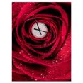 thumbnail image 1 of DesignArt Red Rose Petals with Rain Droplets Large Wall Clock, 1 of 2