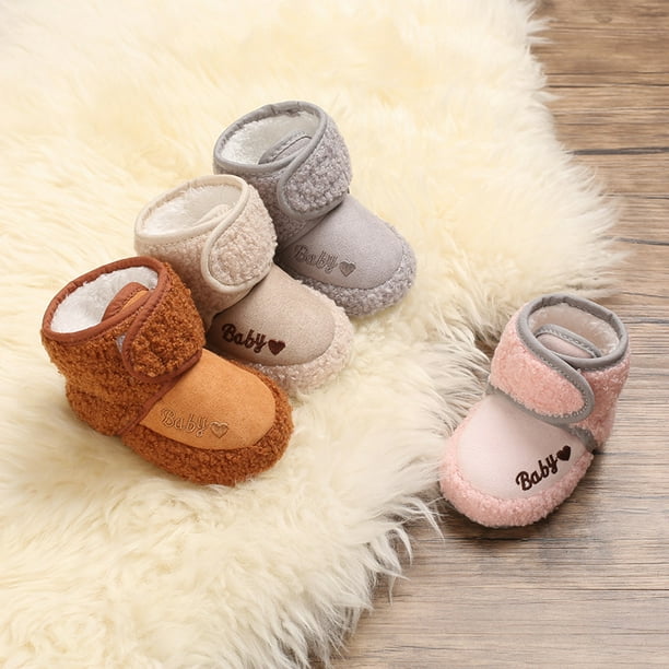1 par de zapatos de bebe botas pantuflas calidos ninas ninos calcetines antideslizantes para bebes y ninos pequenos gris longitud interior