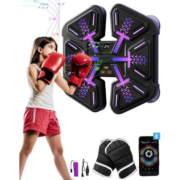 2025 Upgrade New Smart Music Boxing Machine with Boxing Gloves, Wall-Mounted Exercise Equipment for Home, Kid Teenagers Boys Girls Birthday