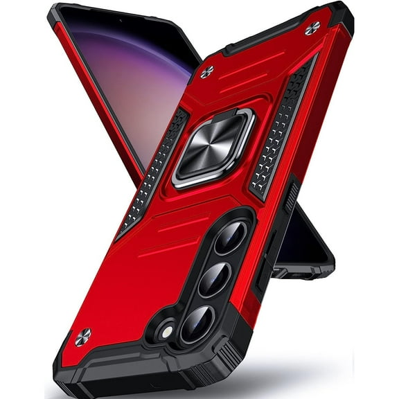 Robust Series Hybrid Case with Ring Grip for Samsung Galaxy S23 - Red