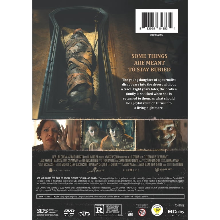 Lee Cronin's The Mummy, DVD, Horror, Rated R, Warner Bros