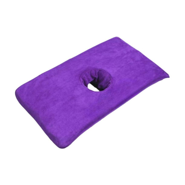 Toalla de mesa de Toalla de Toalla de spa transpirable Cortina de cabeza Almohadilla de almohada facial Toalla con orificio para la cara morado oscuro