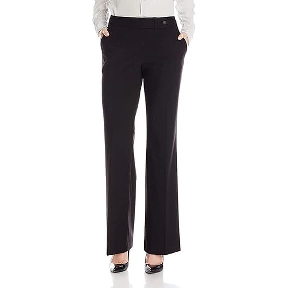 Calvin Klein Women's 2 Flare-Leg Four-Pocket Dress Pants, Deep Black
