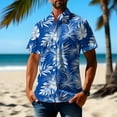 thumbnail image 2 of ZCFZJW Summer Men's Hawaiian Shirt Big and Tall Regular Fit Short Sleeve Floral Print Button Down Shirts Tropical Vacation Beach Shirts Tops Multicolor#04 S, 2 of 5